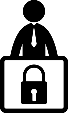 Man With A Lock Padlock Signal Stencil Svg Design File, Free Vectors File